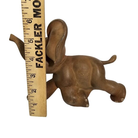 TUSKY the Elephant Rempel Toys Latex Rubber Vintage Brown Rubber Baby Ears Move - Picture 11 of 11